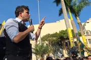 Renan Santos lançou sua campanha à Presidência em frente à Faculdade de Direito da USP e anunciou Guto Schiavetto ao Senado por São Paulo
