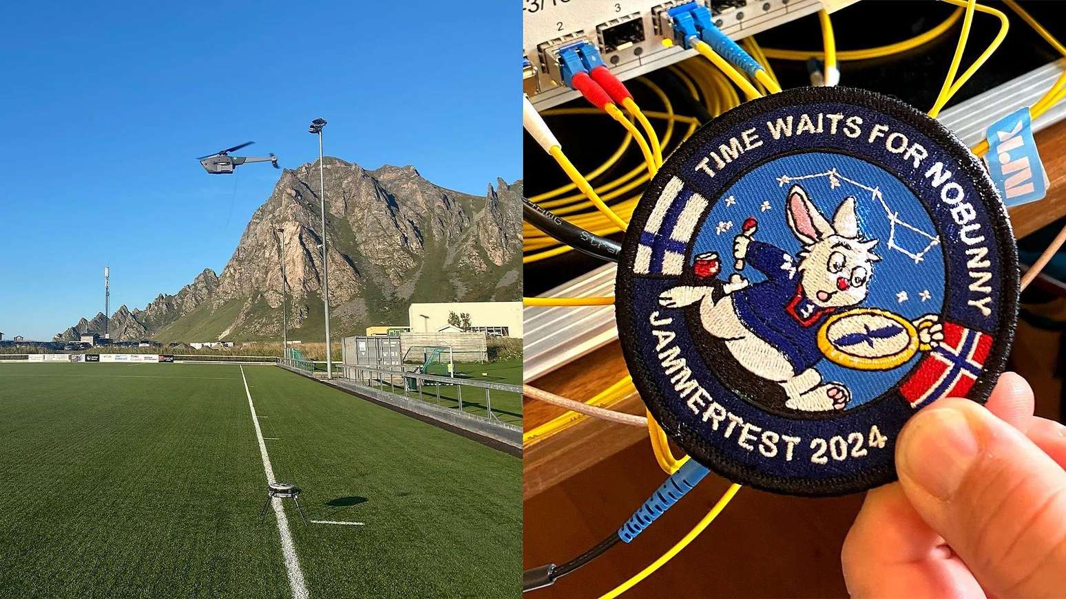 O Jammertest é realizado anualmente. À direita, o patch de tecido com o coelho da edição de 2024