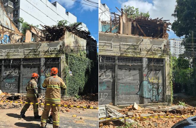 Imóvel abandonado desaba e deixa mulher e criança feridas no Cosme Velho, na zona sul do Rio