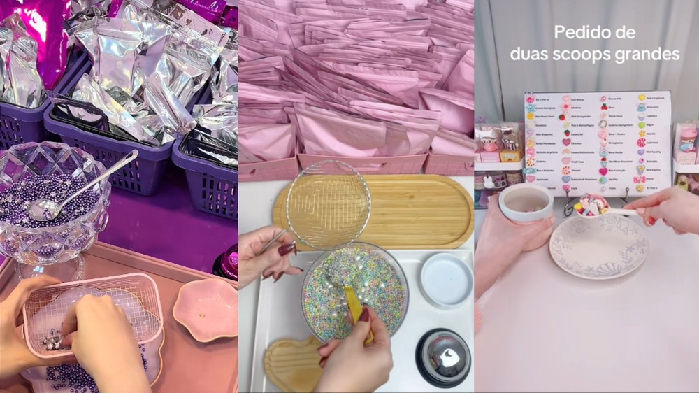 Scoop Surpresa viralizou no TikTok e no Instagram como forma de vender produtos de forma aleatória — Foto: Reprodução/TikTok editado por Késya Holanda