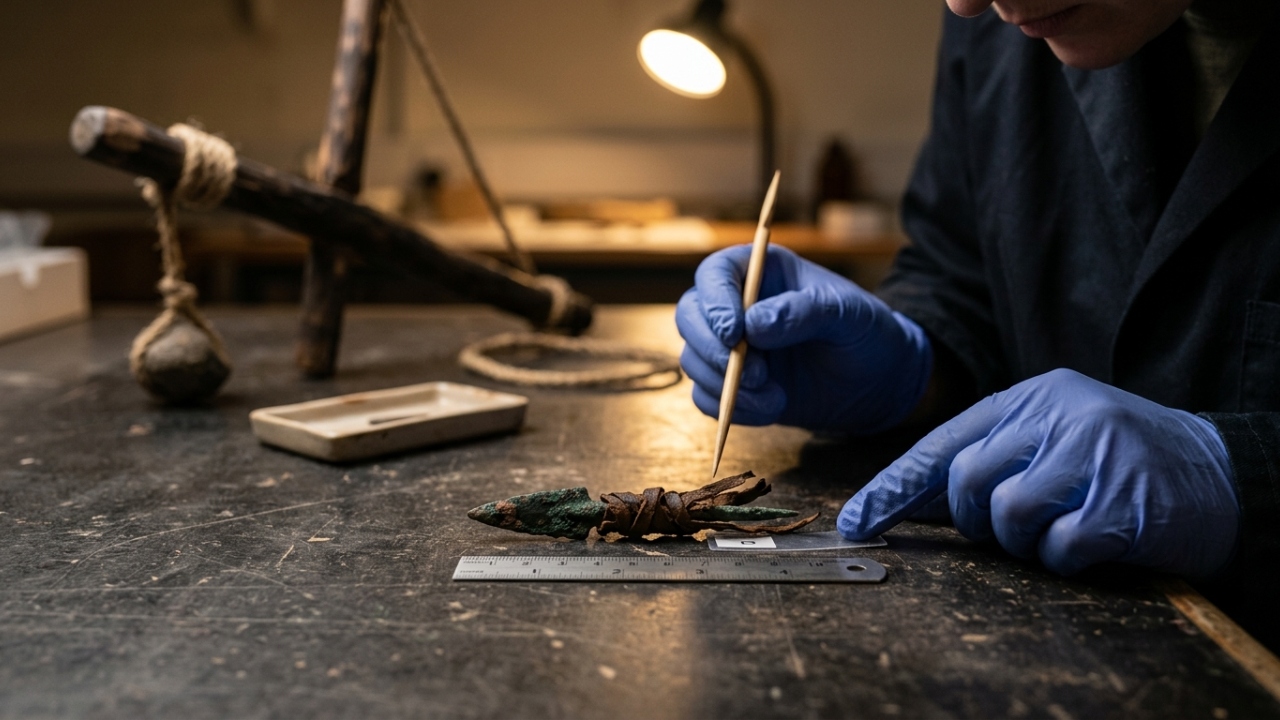 Uma peça de cobre de apenas 6,3 cm ficou guardada por cerca de 100 anos até pesquisadores perceberem que fazia parte de uma furadeira de arco egípcia de 5.300 anos, anterior aos primeiros faraós