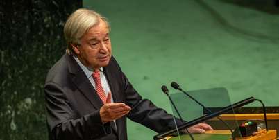 António Guterres, Secretário-Geral das Nações Unidas (ONU), discursa na abertura da Assembleia Geral da ONU. Foto: Michael Kappeler/picture alliance via Getty Images