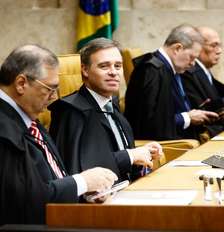 Flávio Dino, André Mendonça, Dias Toffoli e Gilmar Mendes em sessão do STF Foto: Wilton Junior/Estadão / Estadão