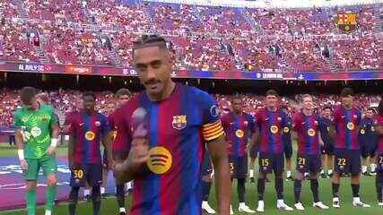 Raphinha faz primeiro discurso como capitão do Barcelona