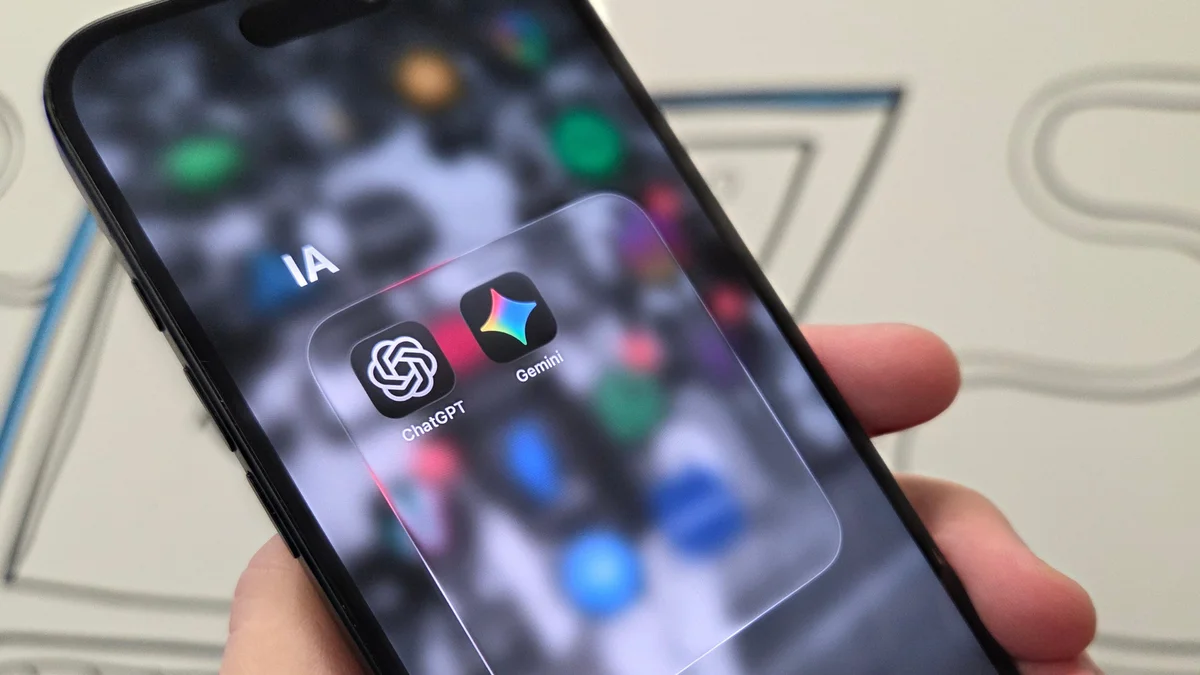 Apps do Gemini e ChatGPT no celular