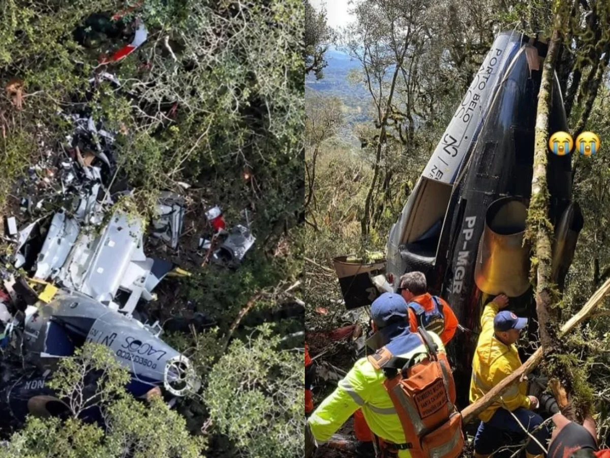 Corpos de Rick e outras 4 vítimas de queda de helicóptero são retirados