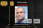 Cartaz de foragido de Vanderlei Silva de Oliveira, condenado por estupro
