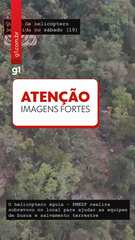 Vídeo mostra resgate de sobreviventes em área de mata após queda de helicóptero em SP