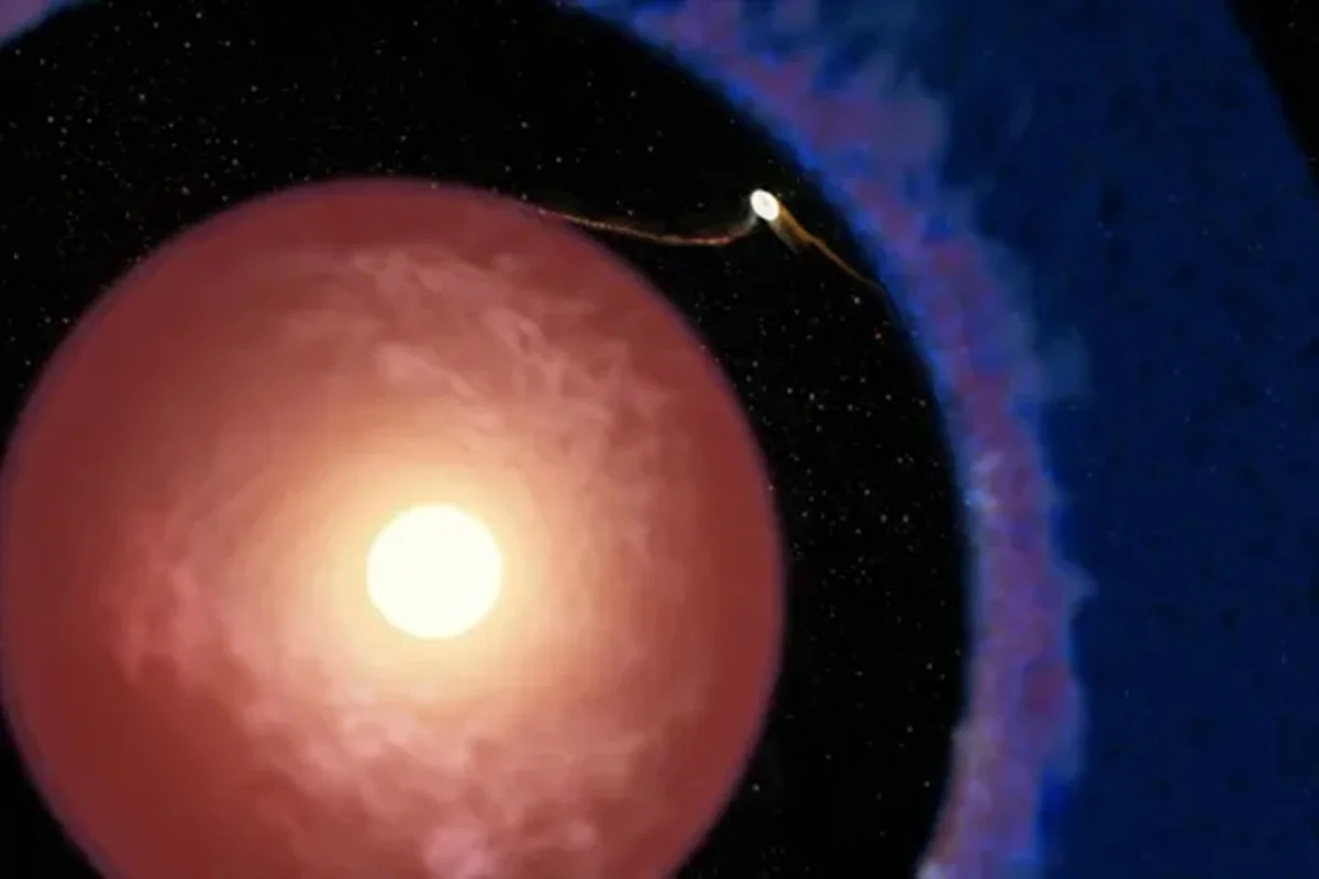 Ilustração colorida do exoplaneta Elias 2-24 b - Metrópoles