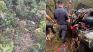 Três pessoas são resgatadas pela polícia após queda de helicóptero no interior de SP
