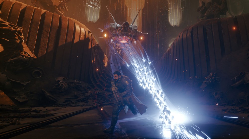 Saros é um novo jogo de tiro dos criadores de Returnal com muitos projéteis em tela — Foto: Reprodução/PlayStation Blog