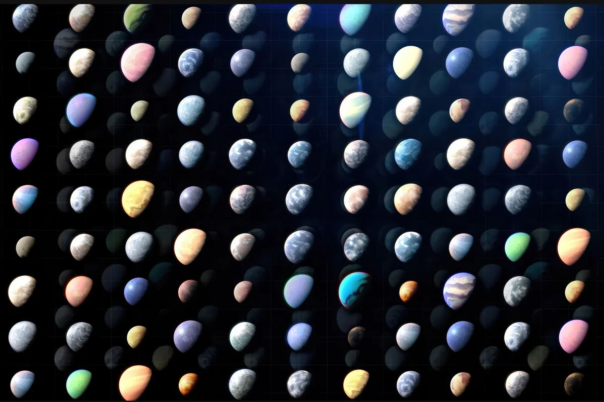 Ilustração colorida de exoplanetas - Metrópoles