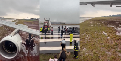 Avi&atilde;o parou em &aacute;rea de grama ao lado da pista de pouso Foto: Reprodu&ccedil;&atilde;o/X