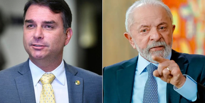 Flávio Bolsonaro (PL) e Lula (PT) acumulam maior intenção de voto Foto: Edilson Rodrigues/Agencia Senado e Ricardo Stuckert/PR