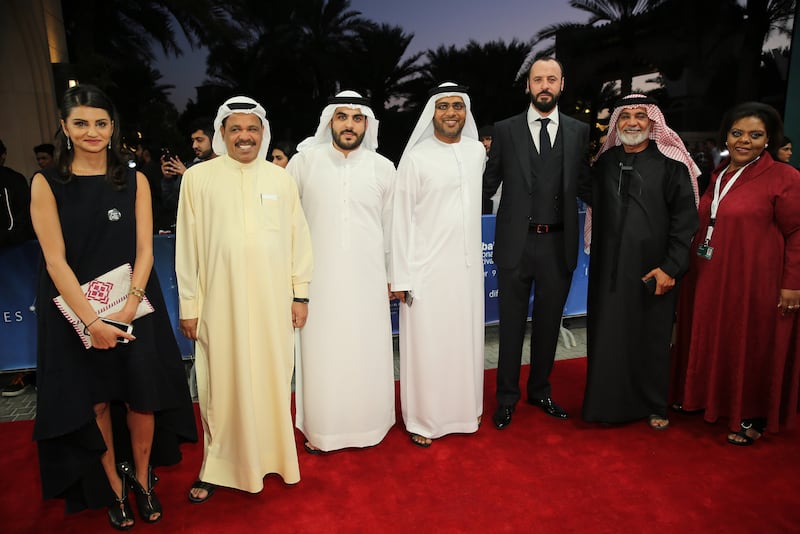 Majid Al Ansari, third from left, premiered his film Zinzana at the 2015 edition of the festival. Getty Images