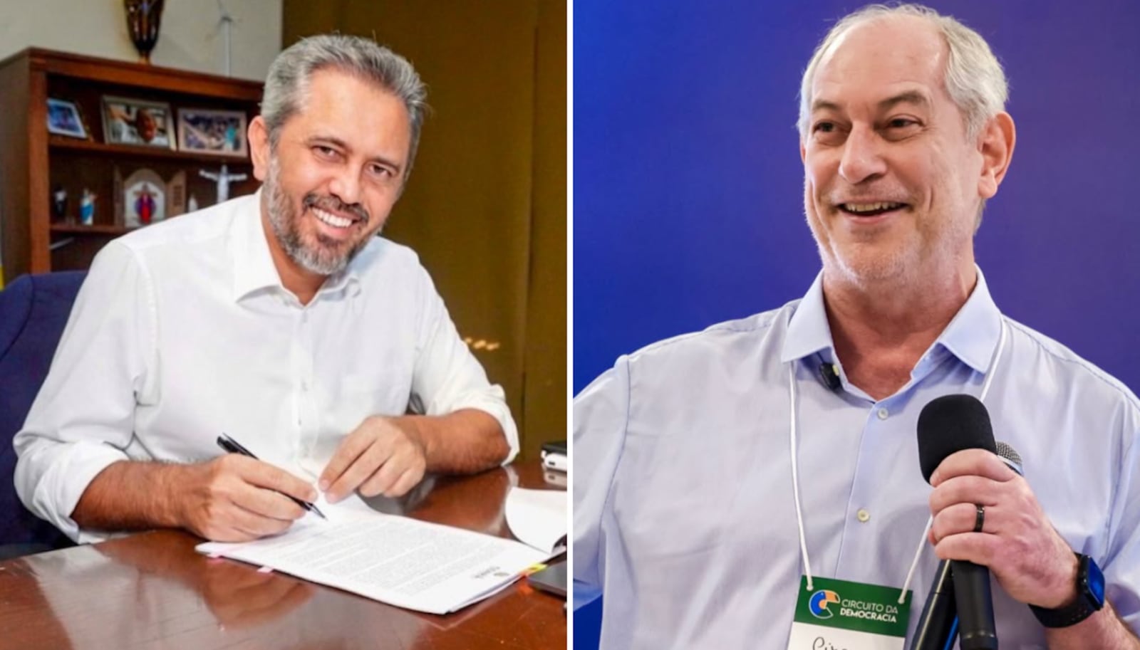 Em um eventual segundo turno, Elmano de Freitas e Ciro Gomes aparecem tecnicamente empatados Montagem - Reprodução/Instagram @psdbce e Reprodução/Instagram @elmanofreitas