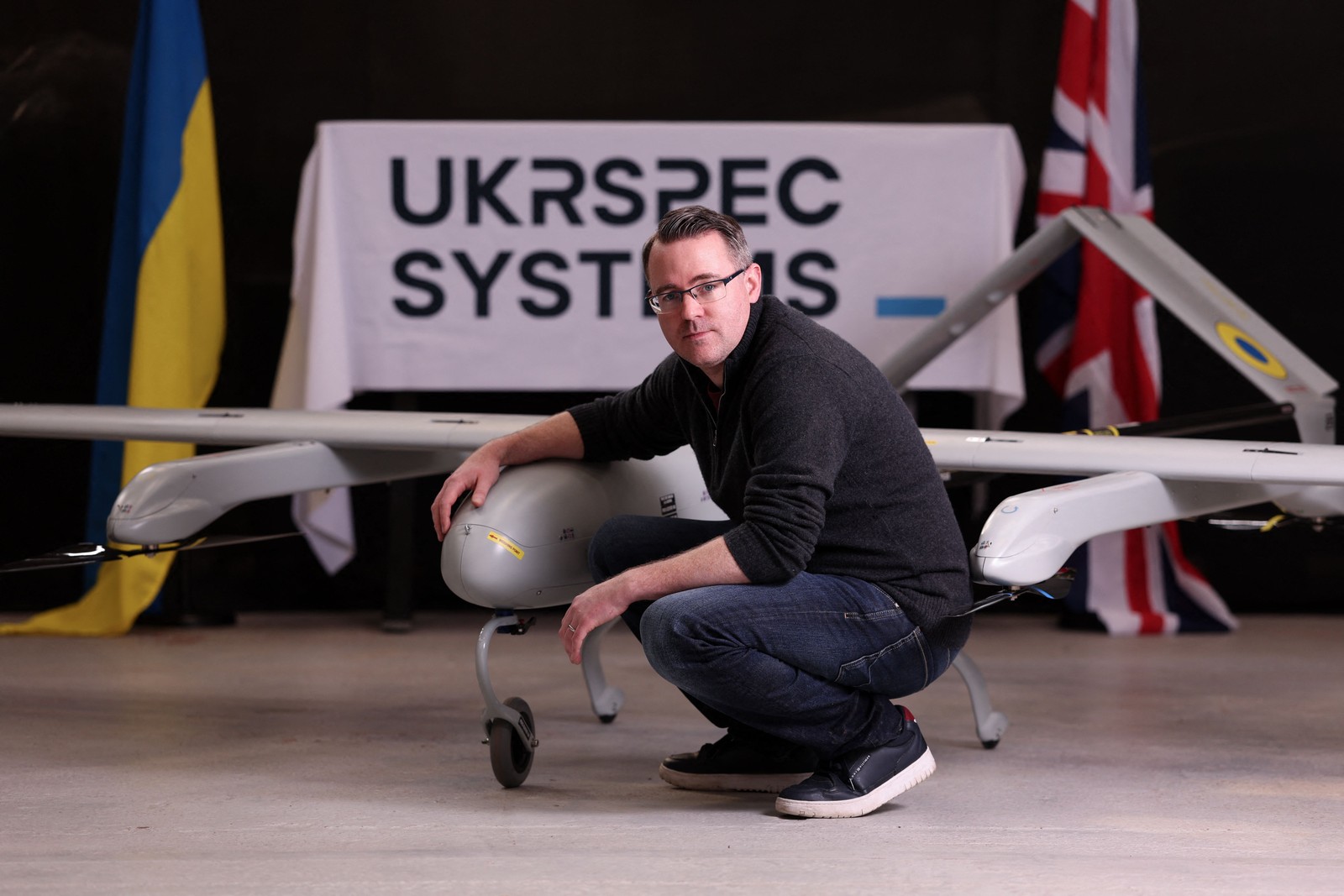Alemanha, Dinamarca e agora o Reino Unido foram escolhidos nos últimos meses por fabricantes ucranianos de drones para abrir instalações fora do país — Foto: Chris Radburn/AFP