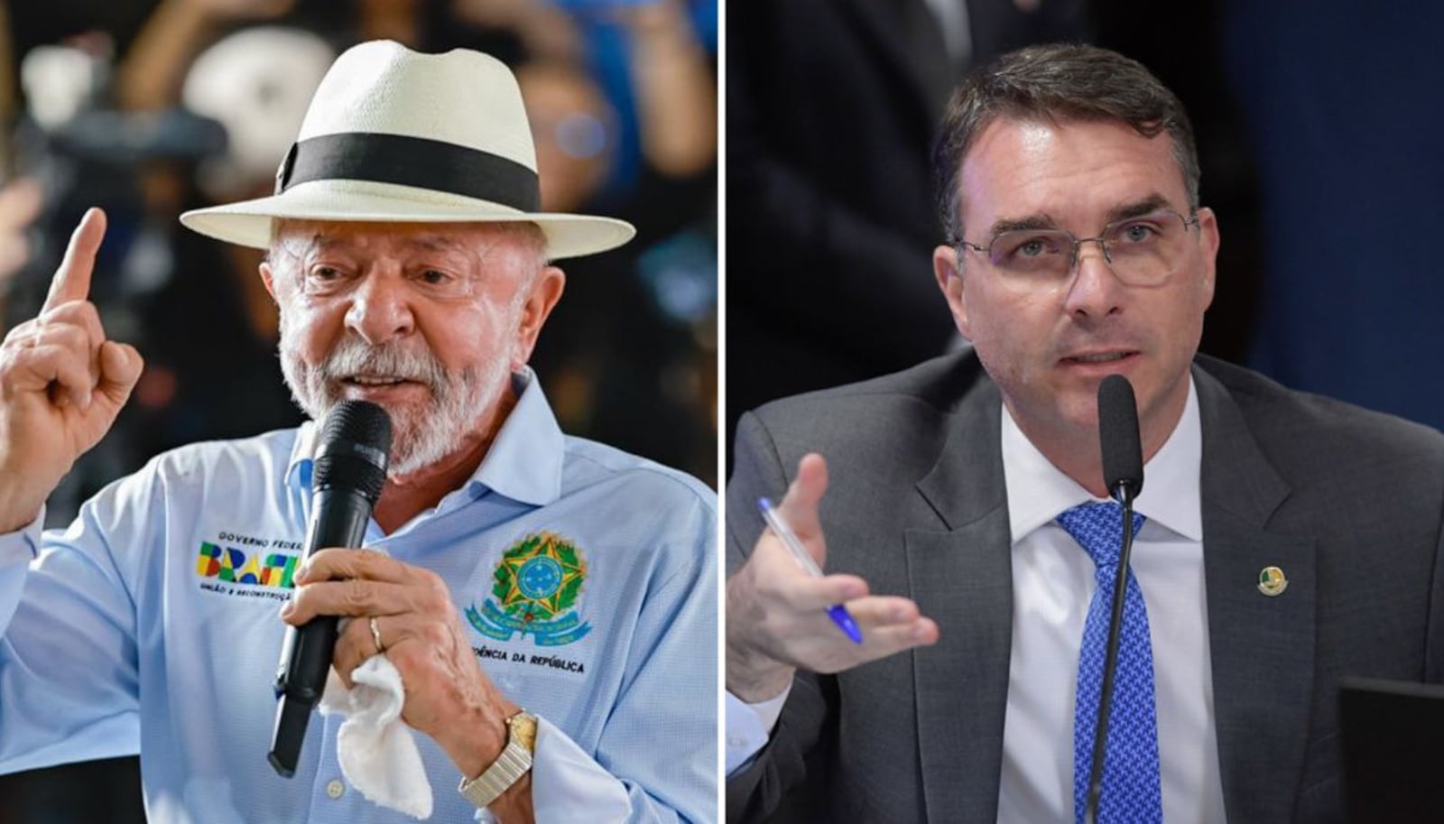 Lula e Flávio Bolsonaro