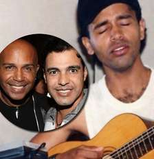 Rick com Zezé quando pediu ajuda no começo da carreira; no centro, os cantores já famosos e consagrados Foto: Reproduções
