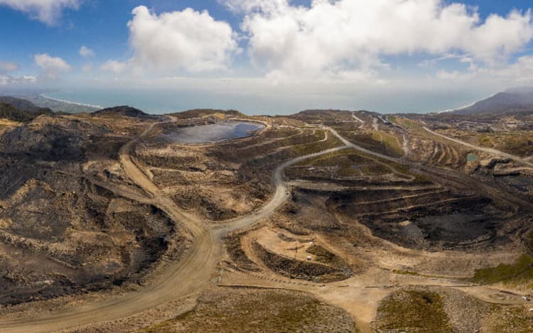 Stockton Mine, north of Westport, is owned by Bathurst Resources.