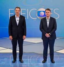 Candidatos ao governo de São Paulo, Fernando Haddad (PT) e Tarcísio de Freitas (Republicanos) Foto: Divulgação/Rede Globo