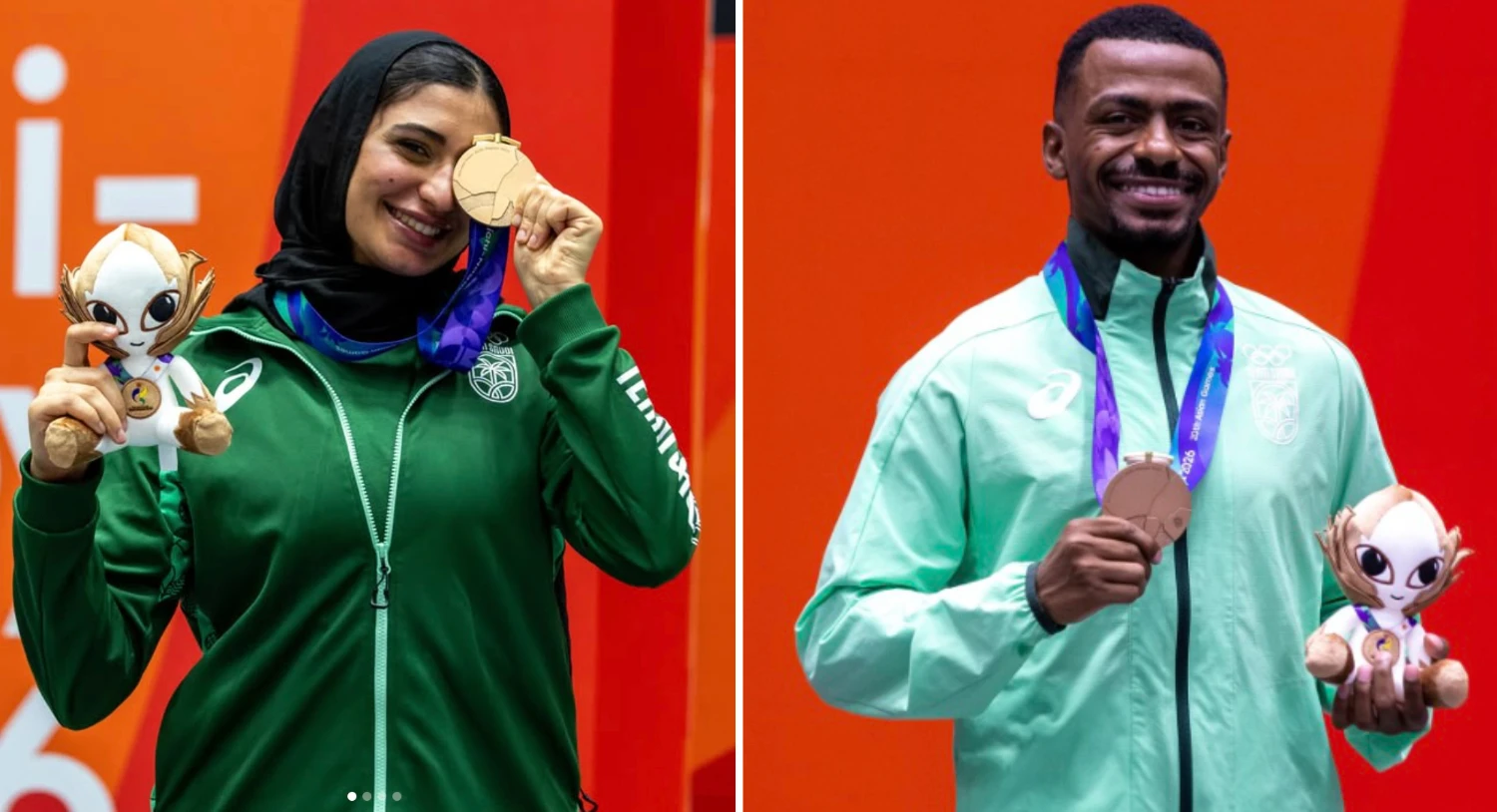 Os atletas sauditas Mustafa e Al-Bashir ganham medalha de bronze em karatê nos Jogos Asiáticos de Nagoya