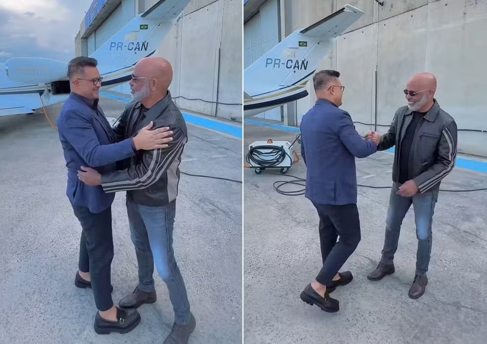 Rick postou nas redes sociais quando embarcou no voo com o empresário Bruno Avelar — Foto: Redes sociais