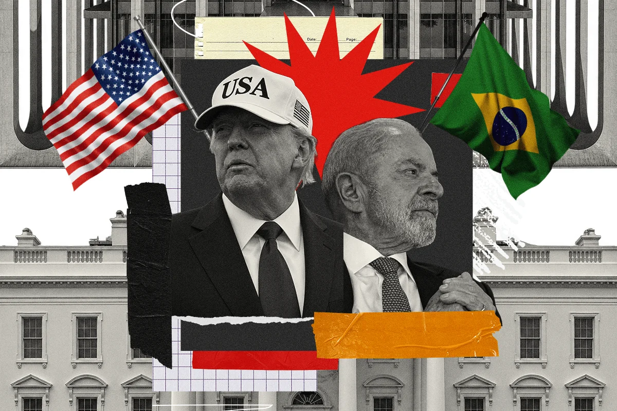 Imagem colorida mostra Donald Trump e Lula - Metrópoles
