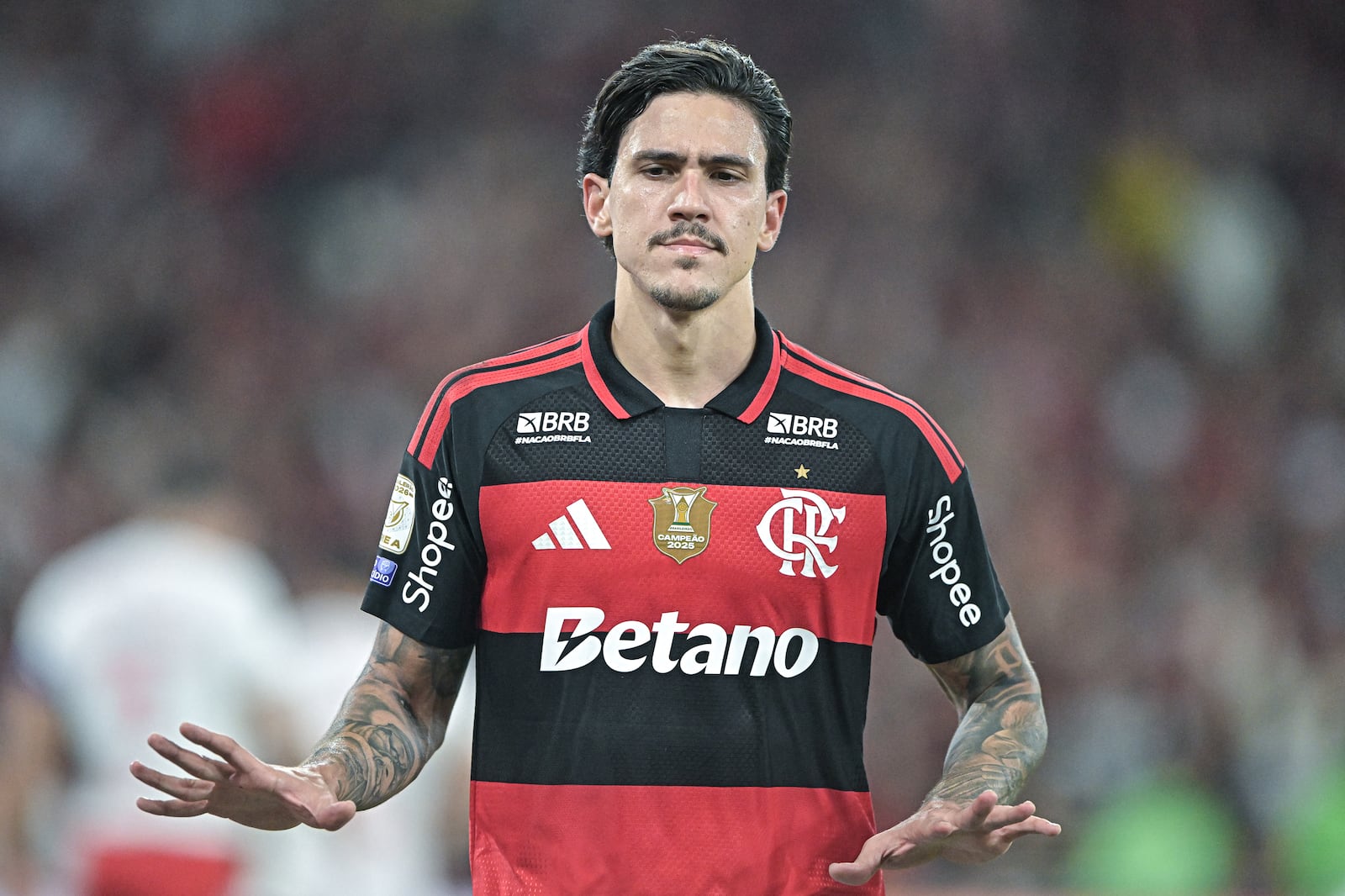 Pedro reagiu após ser substituído por Jardim no jogo entre Flamengo e RB Bragantino THIAGO RIBEIRO/AGIF - AGÊNCIA DE FOTOGRAFIA/ESTADÃO CONTEÚDO - 20.09.2026