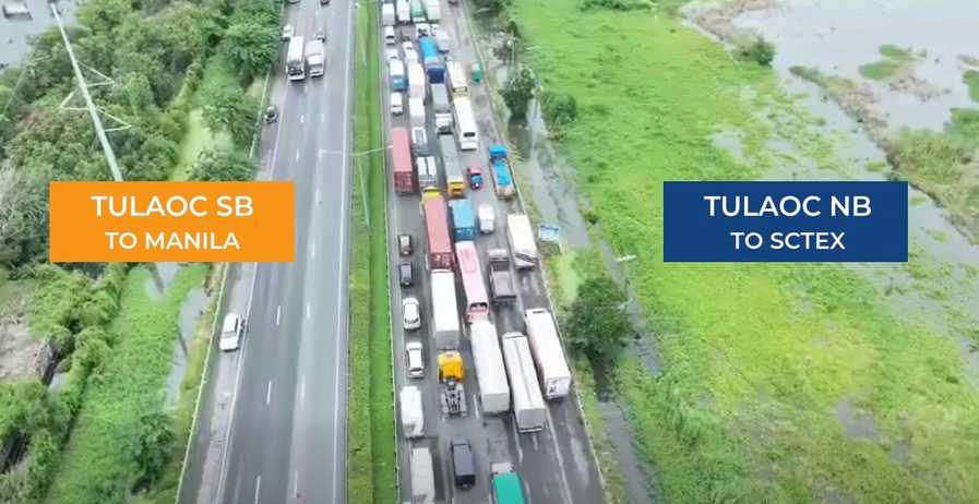 Flood in San Simon, Pampanga causes heavy traffic in NLEX