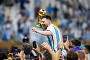 Lionel Messi comemora o título da Copa do Mundo