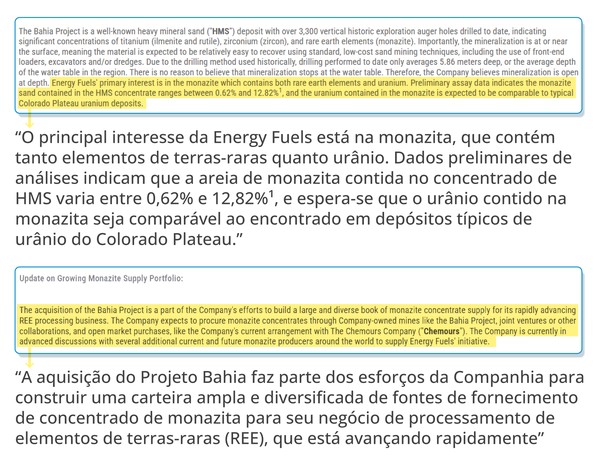 Multinacional mira terras-raras e urânio no santuário ecológico do sul da Bahia